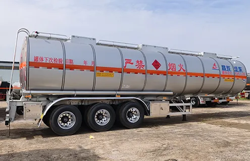 Aluminum Alloy Flammable Liquid Tank Transporter Trailer